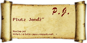 Plutz Jenő névjegykártya