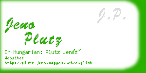 jeno plutz business card